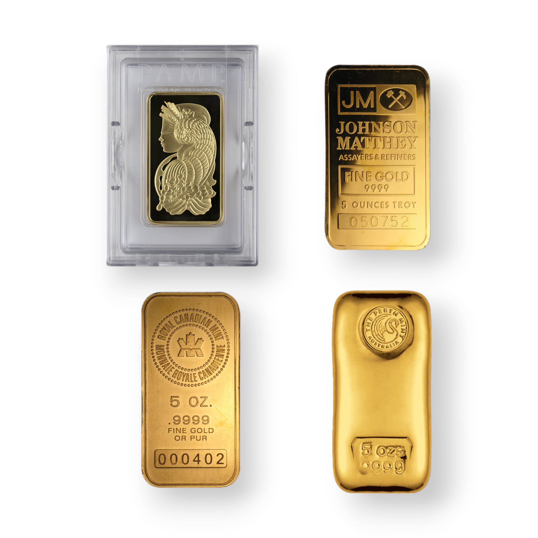 Image of 5 oz Gold Bar .9999 Fine Accredited Brands