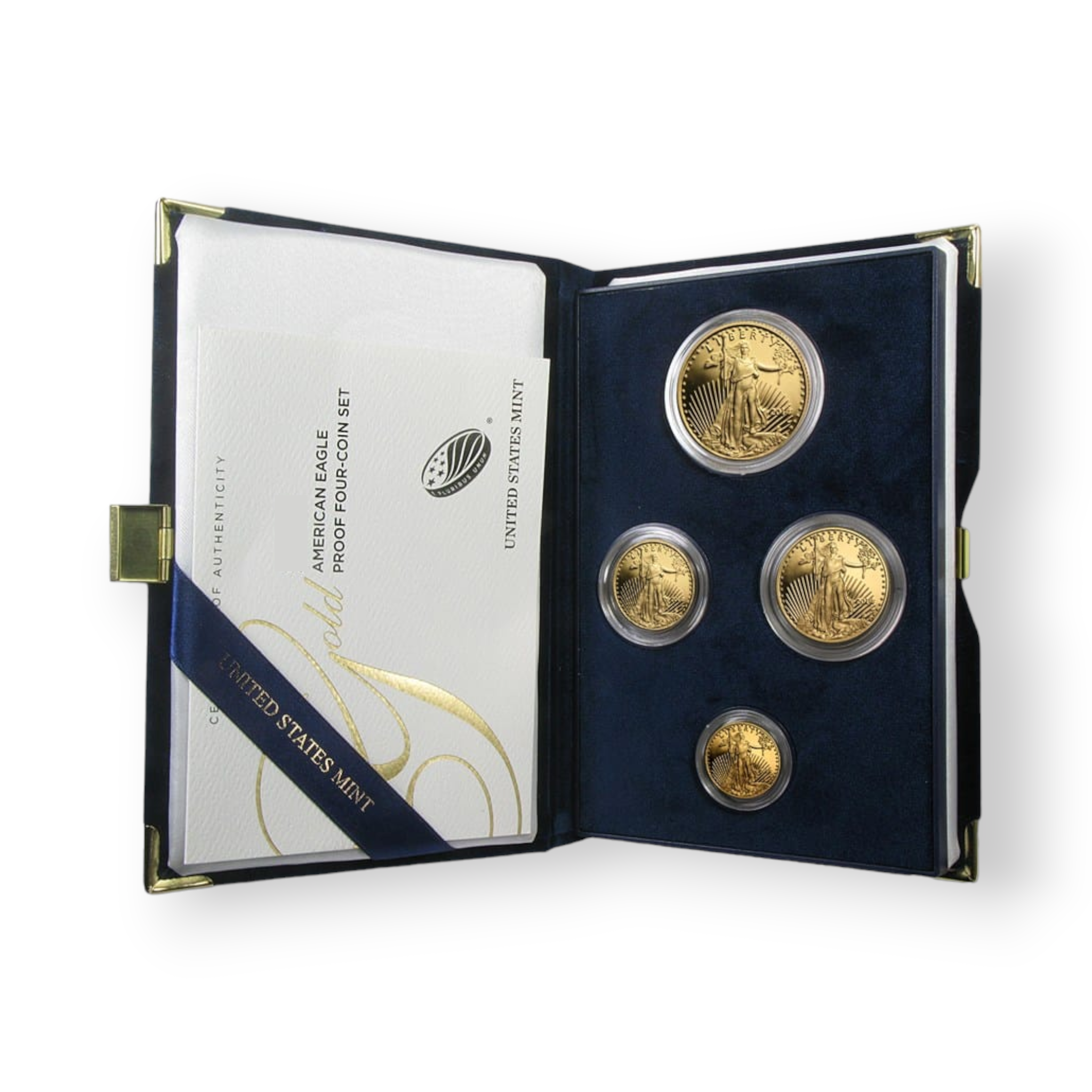 Image of 4-Piece Proof American Gold Eagle Set with Box & COA (Random Date)