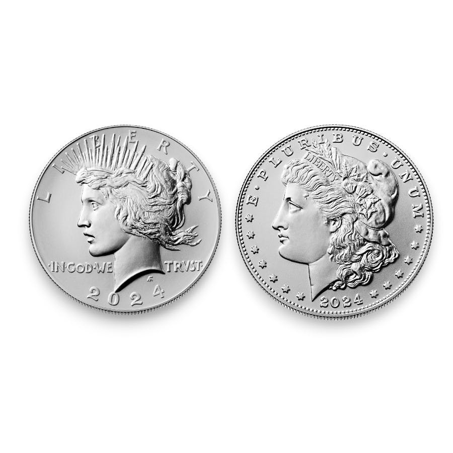 2024 Morgan and Peace Dollar side by side