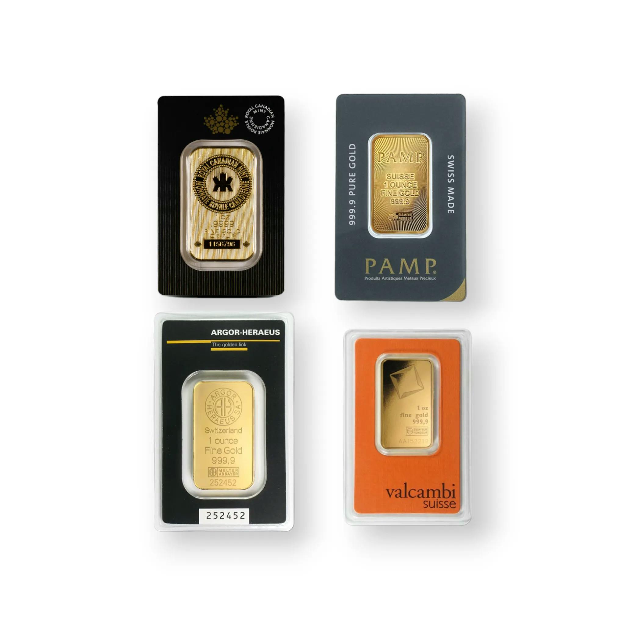 A picture of LBMA Gold Carded Bars.