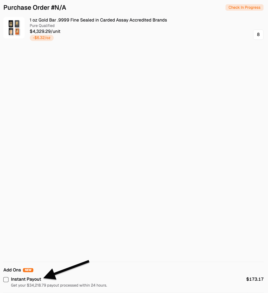 IP Placed order